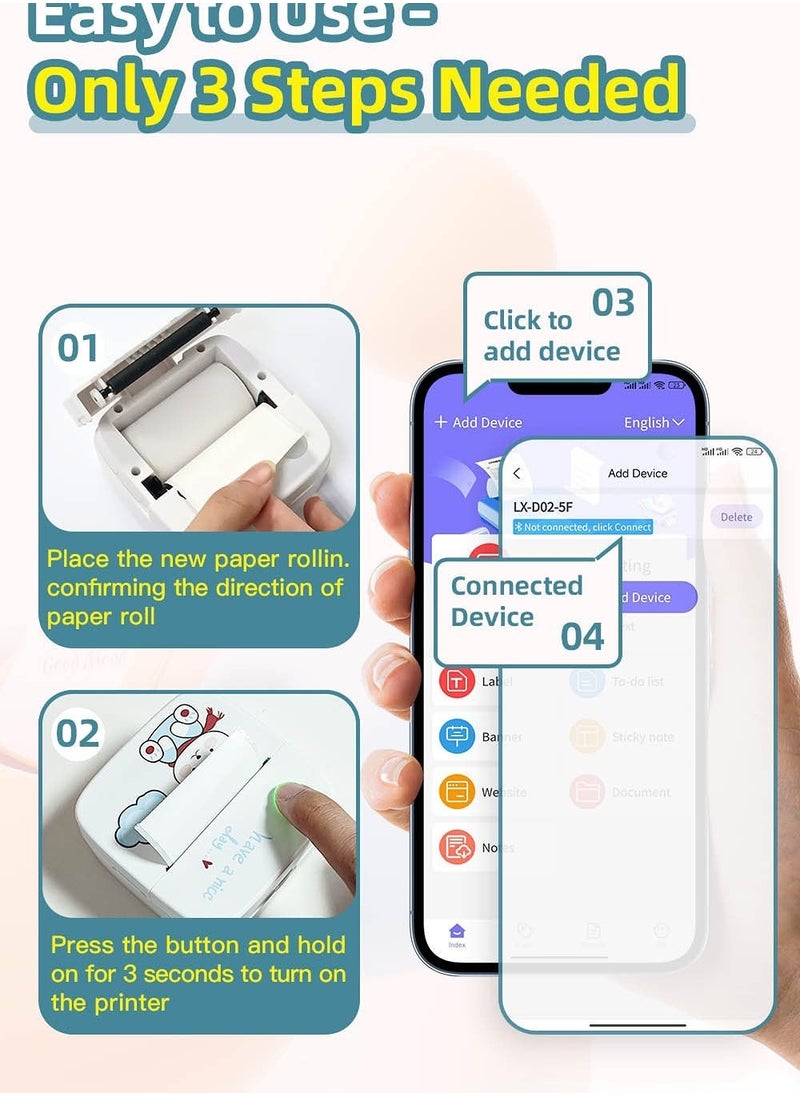 Generic - Label Maker Machine Portable Bluetooth Label Printer Sticker Maker Barcode Printer Support Arabic and English Compatible iOS and Android Great for Supermarket Retail Store Home Printing - Image 1
