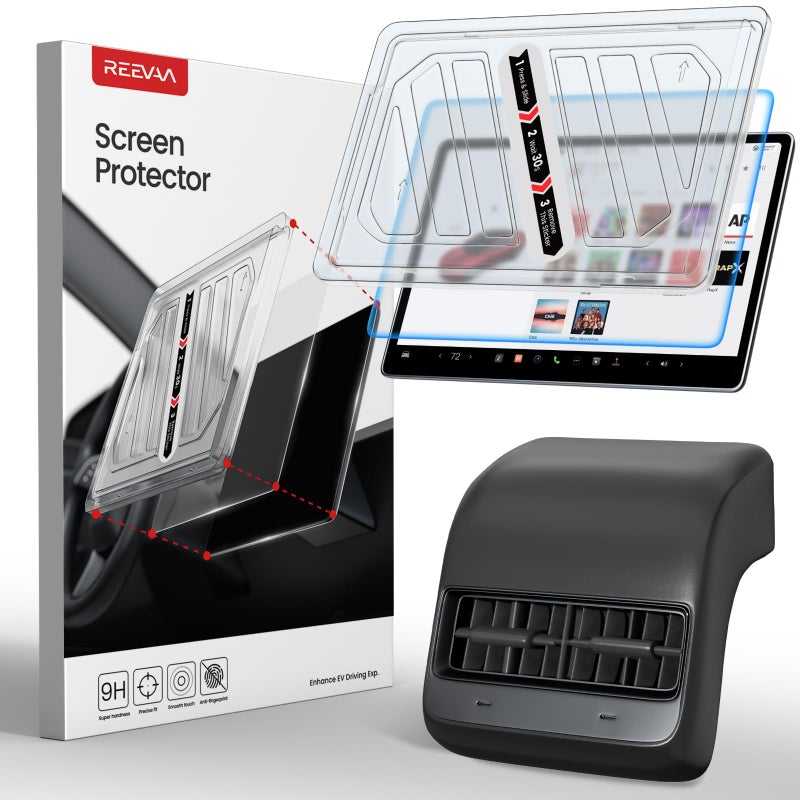 REEVAA Tesla Model Y Screen Protector No Glare  Fingerprint 9H Tempered Glass Fit for 20242019 Model Y with Alignment Kit Accessories Matte