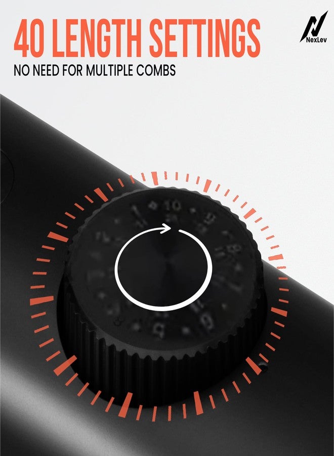 NexLev Beard Trimmer| 90min Run Time| 40 Length Settings| 0.5mm Precision| Washable Stainless Steel Blades| Copper Motor| USB Type-C| IPX7 Waterproof| Travel Lock| 2 Beard Comb| 1 Year Warranty |TM-01 - Image 2