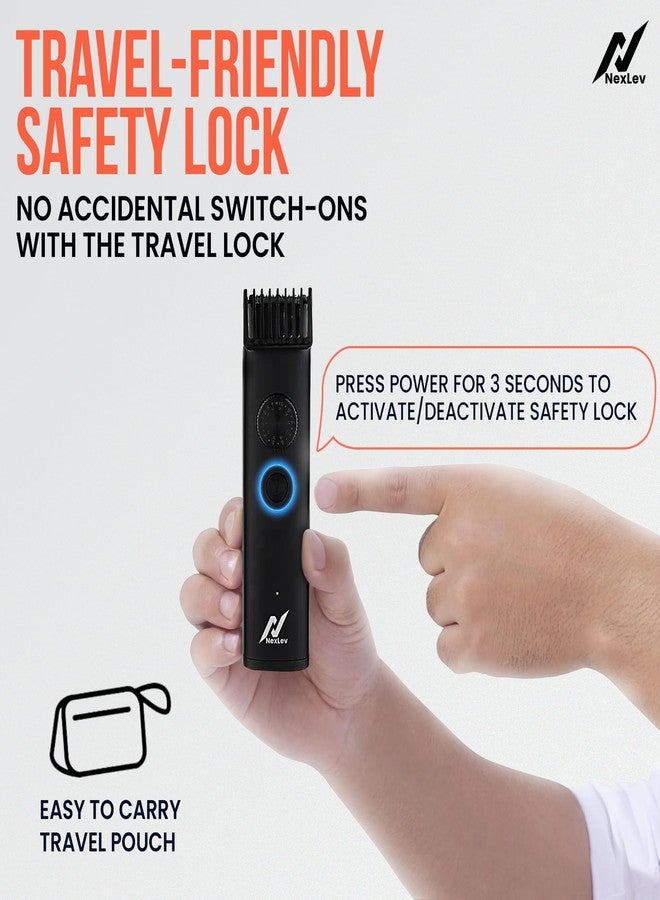 NexLev Beard Trimmer| 90min Run Time| 40 Length Settings| 0.5mm Precision| Washable Stainless Steel Blades| Copper Motor| USB Type-C| IPX7 Waterproof| Travel Lock| 2 Beard Comb| 1 Year Warranty |TM-01 - Image 5