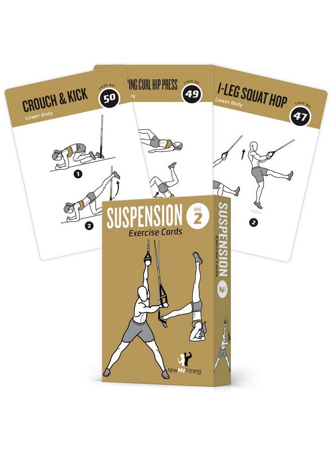 NewMe Fitness - Suspension Workout Cards Instructional Fitness Deck For Women & Men Beginner Fitness Guide To Training Exercises At Home Or Gym (Suspension Vol 2) - Image 1