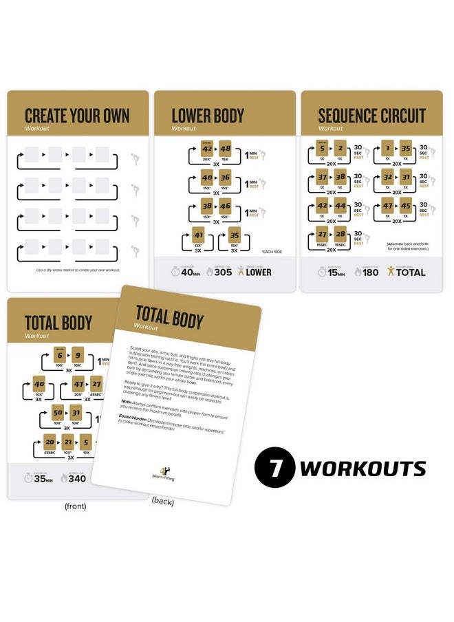 NewMe Fitness - Suspension Workout Cards Instructional Fitness Deck For Women & Men Beginner Fitness Guide To Training Exercises At Home Or Gym (Suspension Vol 2) - Image 1