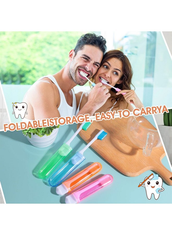 Sibba Toothbrush Covers 4 Pieces Folding Manual Toothbrushes Case Travel Kit Soft Bristles Tooth Brushes Mini Size Portable Brush Coverings Wrapped for Men Women Childrens Toddler - Image 4