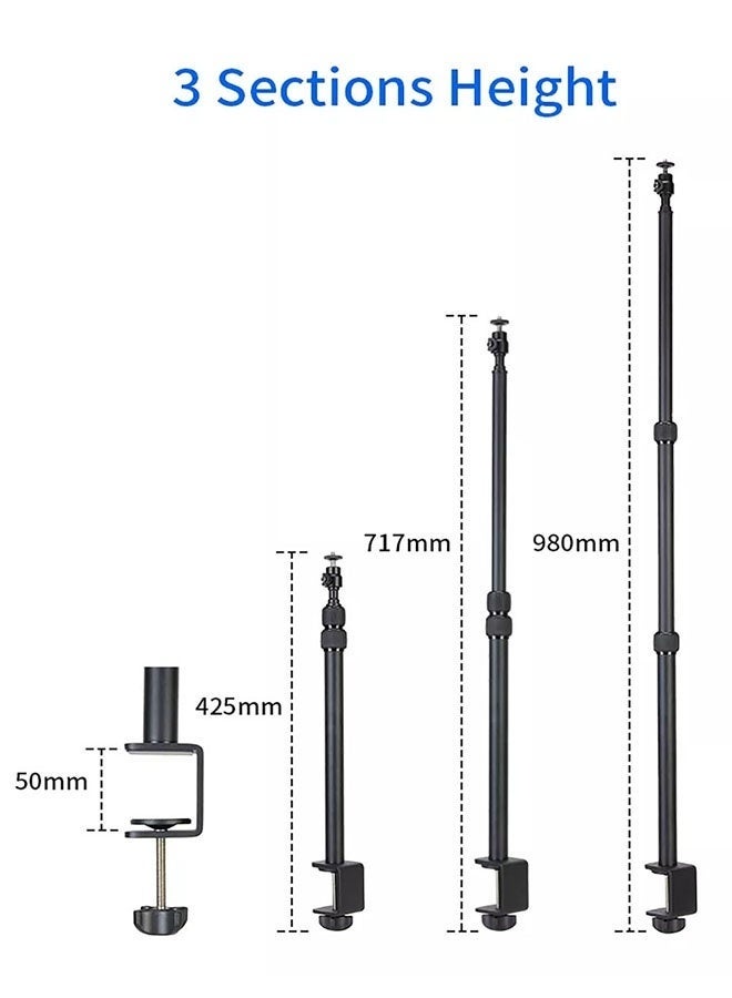 Jmary MT-49 Tabletop Light Stand Clip with 1/4 Inch Screw for Cameras LED Video Light and Ring Light - Image 4