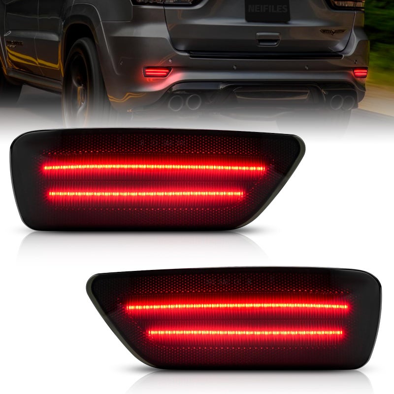 NEIFILES LED Rear Bumper Reflector Lights Compatible with Jeep Compass 2011-2017 Fog Light Assembly for Grand Cherokee 2012-2018, Patriot 2013-2017, Dodge Journey 2011-2020 Pack of 2 - Image 1