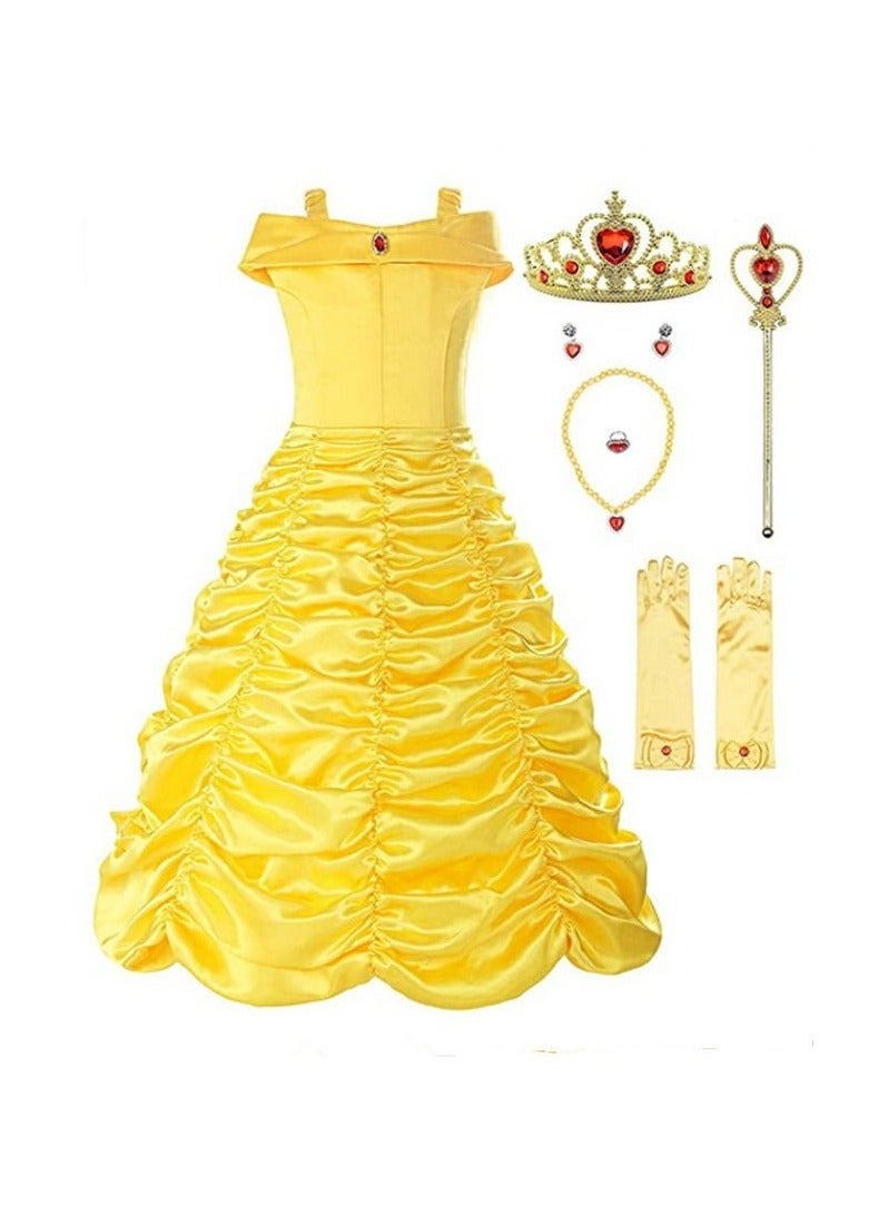 Beauty and The Beast Costume Belle Princess Birthday Party Fancy Dress - Image 1