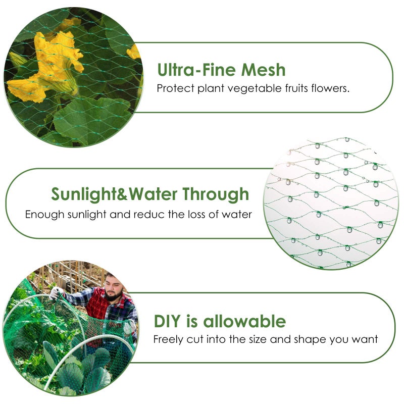 Ruolan Ruolan Bird Netting for Garden Protect Vegetable Plants and Fruit Trees13X20Ft,Plastic Trellis Netting for Birds, Deer,Squirrels and Other Animals  - Image 2
