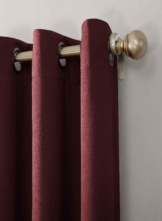 Sun Zero Sun Zero Nordic 2-pack Theater Grade Extreme 100% Blackout Grommet Curtain Panel Pair, 52" x 108", Wine  - Image 2