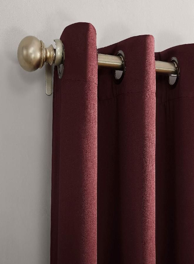 Sun Zero Sun Zero Nordic 2-pack Theater Grade Extreme 100% Blackout Grommet Curtain Panel Pair, 52" x 108", Wine  - Image 1