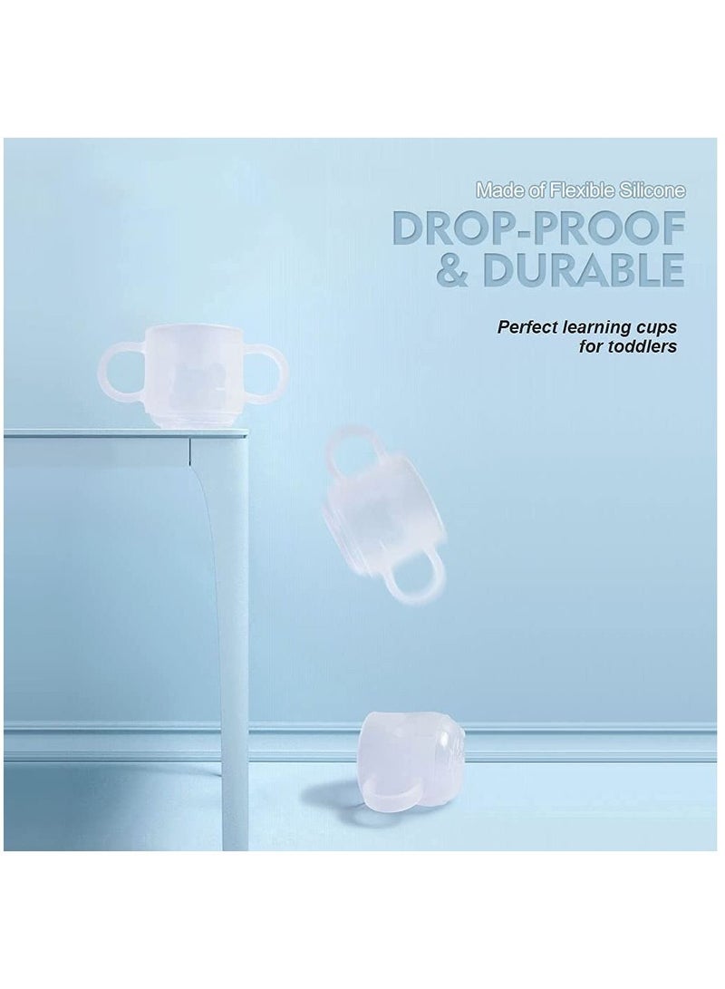 كاست ويف أكواب سيليكون للأطفال الصغار ، خالية من مادة Bpa - أكواب تدريب واقية للطفل 6 أشهر + ، 5 أونصات ، ناعمة ومرنة ، شرب أسهل بشكل مستقل ، سيليكون بدرجة الطعام ، بدون زوايا مخفية ، تمنع الاختناق - Image 5