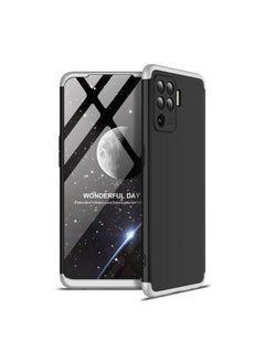 HuHa Case Cover For OPPO A94 / F19 Pro / Reno5 F / Reno5 Lite GKK Three Stage Splicing Full Coverage PC Protective Case Black Silver 