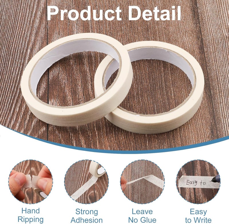 LUSTRIB 3 Rolls 22 Yards White Freezer Tape 15mm/0.6" Wide, Writable Surface Kitchen Tape Freezer Tape to Write On, Removable No Residue Freezer Tape for Food Containers Refrigerator - Image 3