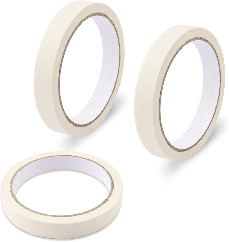 LUSTRIB 3 Rolls 22 Yards White Freezer Tape 15mm/0.6" Wide, Writable Surface Kitchen Tape Freezer Tape to Write On, Removable No Residue Freezer Tape for Food Containers Refrigerator - Image 1