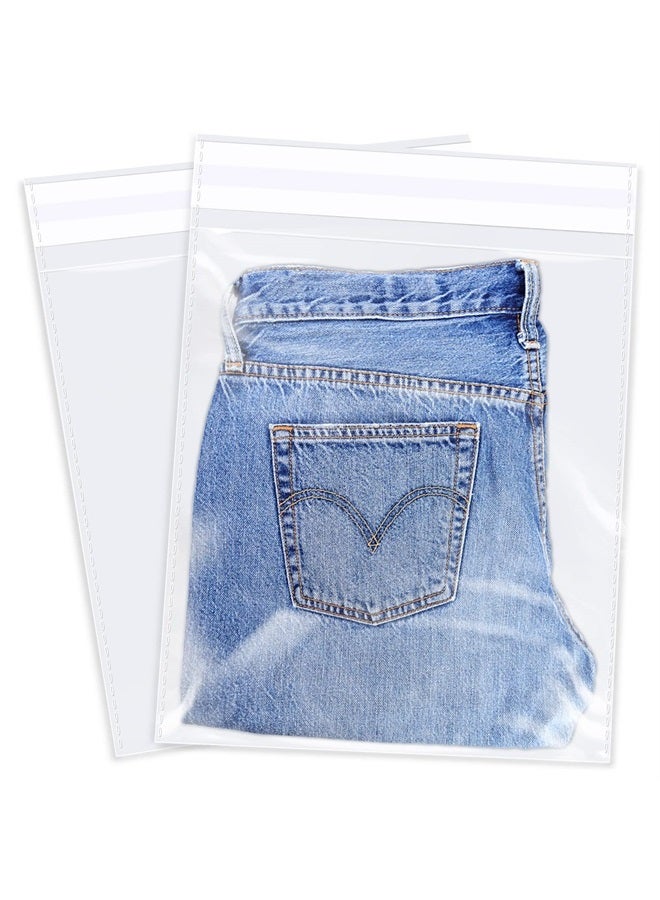iMailer 100 Count - 12" x 18" Clear Cellophane Bags Self Seal- Cello Large Resealable Plastic Poly Bags for Clothing, T-Shirts, Pants - Image 1