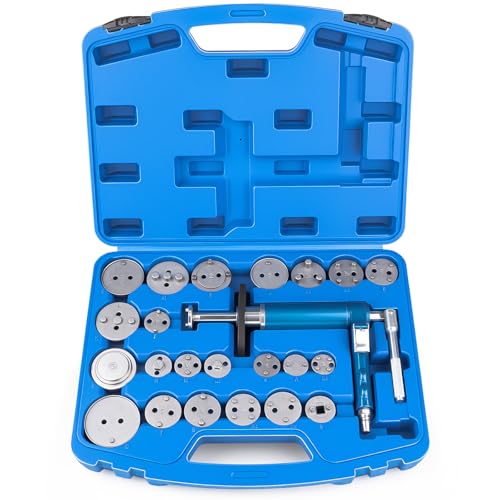 Rpeconu 23PCS Pneumatic Brake Caliper Compression Tool Kit, Air Operated Brake Piston Wind Back Tool Set with Adapters for Brake Pad Replacement, Suitable for Automotive Maintenance and Repair - Image 1