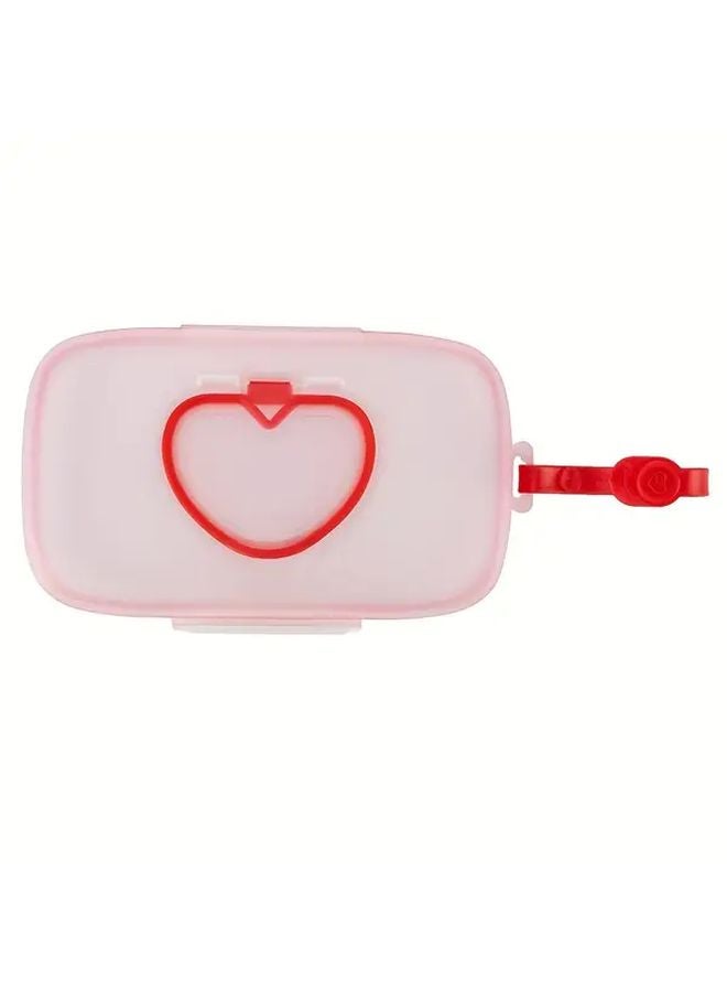 علبة مناديل مبللة محمولة على شكل قلب باللون الأحمر، بغطاء يفتح بالضغط، مصنوعة من البولي بروبيلين المتين، منظم سفر - Image 4