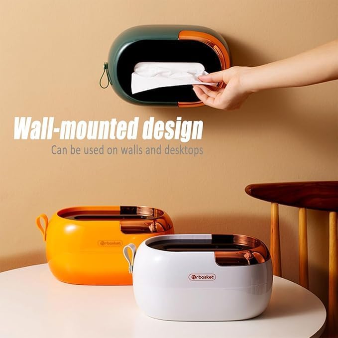 Snivy Snivy Tissue Box Living Room, Light Luxury Household Tea Table Napkin Storage Box, Wall Mounted Spring Tissue Box - Multicolor  - Image 3