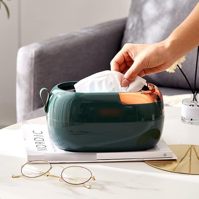 Snivy Snivy Tissue Box Living Room, Light Luxury Household Tea Table Napkin Storage Box, Wall Mounted Spring Tissue Box - Multicolor  - Image 5