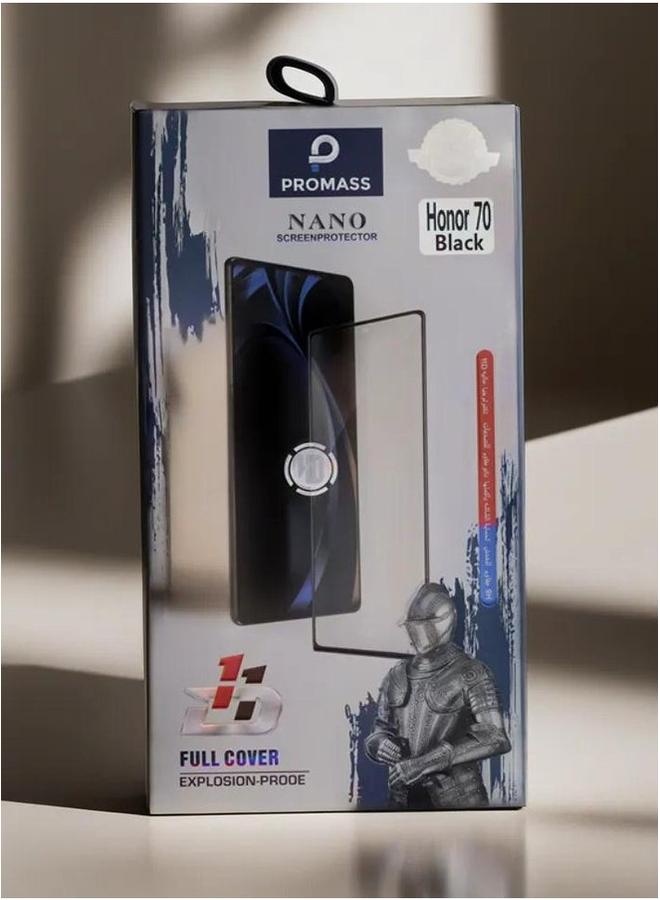 بروماس واقي شاشة كامل باللون الأسود لهاتف Honor 70