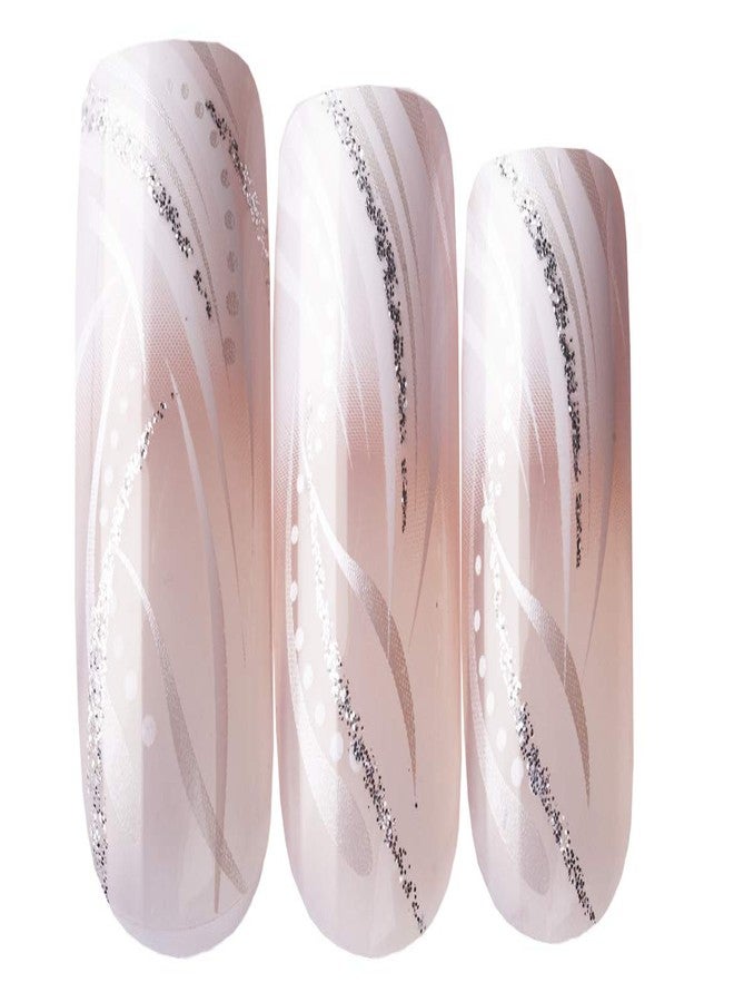 Goldfinger Gold Finger False Nails Gel Glam Design Full Cover Fake Nails, Long Length (2 PACK) - Image 3