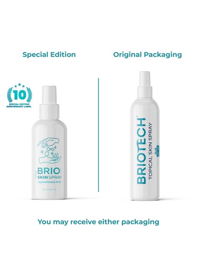 BRIOTECH - Pure Hypochlorous Acid Spray Multi Purpose Topical Body & Facial Mist Eyelid Cleanser Support Against Irritation & Redness Relief Dry Skin & Scalp Treatment Packaging May Vary 3.4 Fl Oz - Image 1
