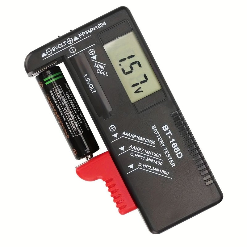 Universal LCD Battery Tester BT 168D for AAA AA C D 9V 1.5V 3.7V No External Batteries - Image 1