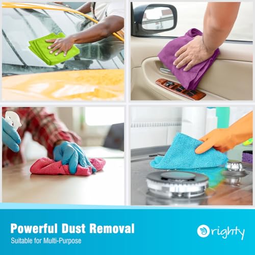 Orighty Microfiber Cleaning Cloth Pack of 12, Microfiber Towels for Cars, Highly Absorbent Car Cleaning Supplies, Lint Free Cloths Clean Rags for Car Care, House, Kitchen, 12x12 inch - Image 4