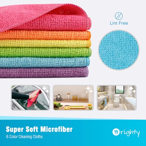 Orighty Microfiber Cleaning Cloth Pack of 12, Microfiber Towels for Cars, Highly Absorbent Car Cleaning Supplies, Lint Free Cloths Clean Rags for Car Care, House, Kitchen, 12x12 inch - Image 2