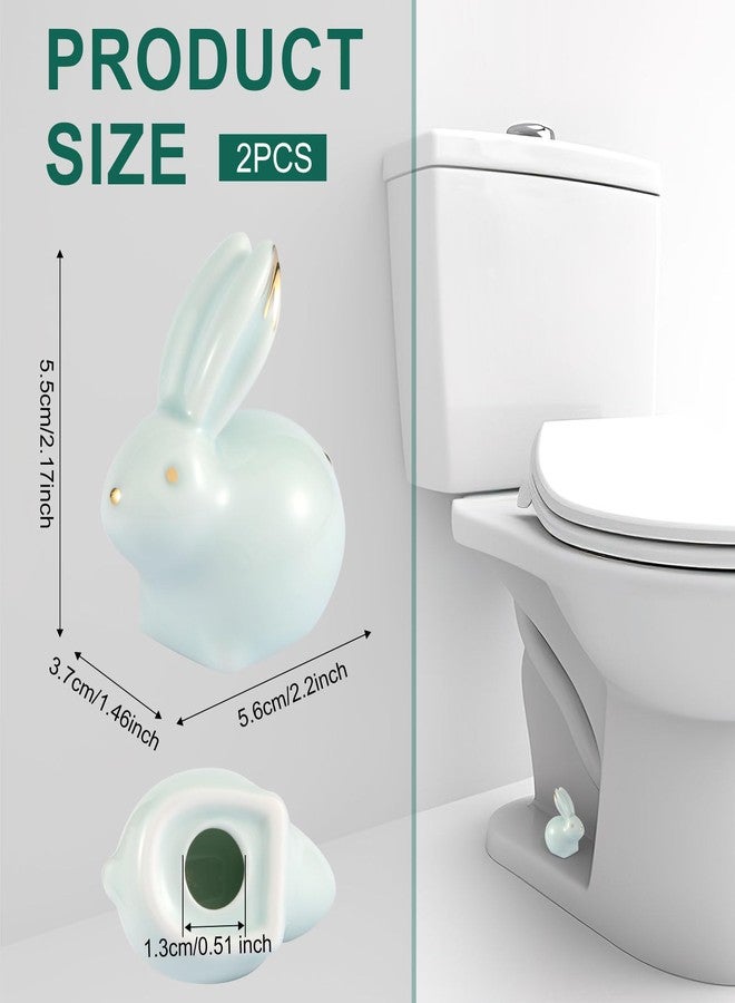 PEUTIER 2pcs Toilet Bolt Caps, Rabbit Shape Ceramic Toilet Bolt Covers Hidden Toilet Screw Cover Caps Decorative Toilet Bolt Caps Animals for Bathroom Toilet Decoration (Female Rabbit) - Image 2