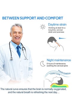 ELTRAZONE Memory Foam Pillow, Findigit Cervical Neck Support Pillow for Sleeping, Contour Ergonomic Orthopedic Pillow for Back, Side Sleeper (White)  - Image 3