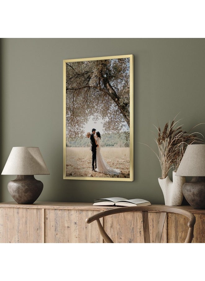 MCS MCS Foundation 20x30 Poster Frame Traditional Brass, Vertical & Horizontal Wall Hanging Large Picture Frame for Photos, Posters & Art Prints (1-Pack)  - Image 1