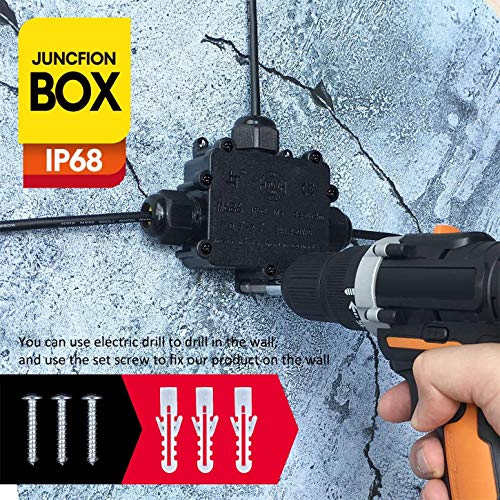 ILSSLI Junction Box Outdoor Waterproof IP68 3 Way Plug Line M25 Coaxial Cable Connector Wire Range 4 to14mm Electrical External Power Cord Junction Boxes - Image 5