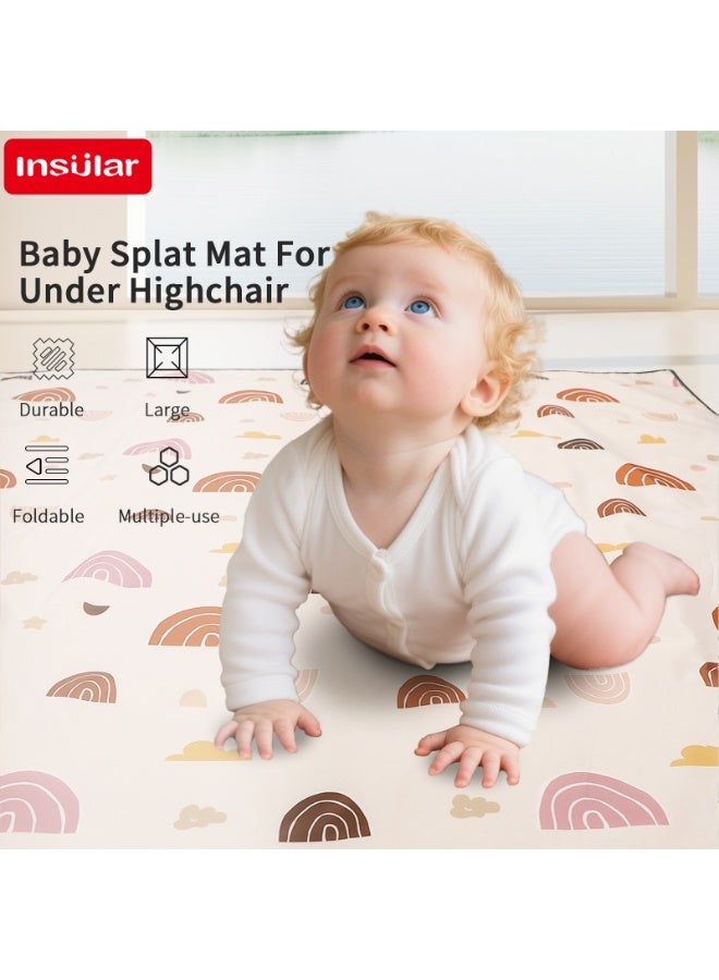 انسولار سجادة قابلة للمسح للأطفال، مناسبة للكرسي المرتفع أسفلها، مقاومة للماء وقابلة للغسل ومضادة للانزلاق، لون قوس قزح بوهو (متعدد الألوان) - Image 5