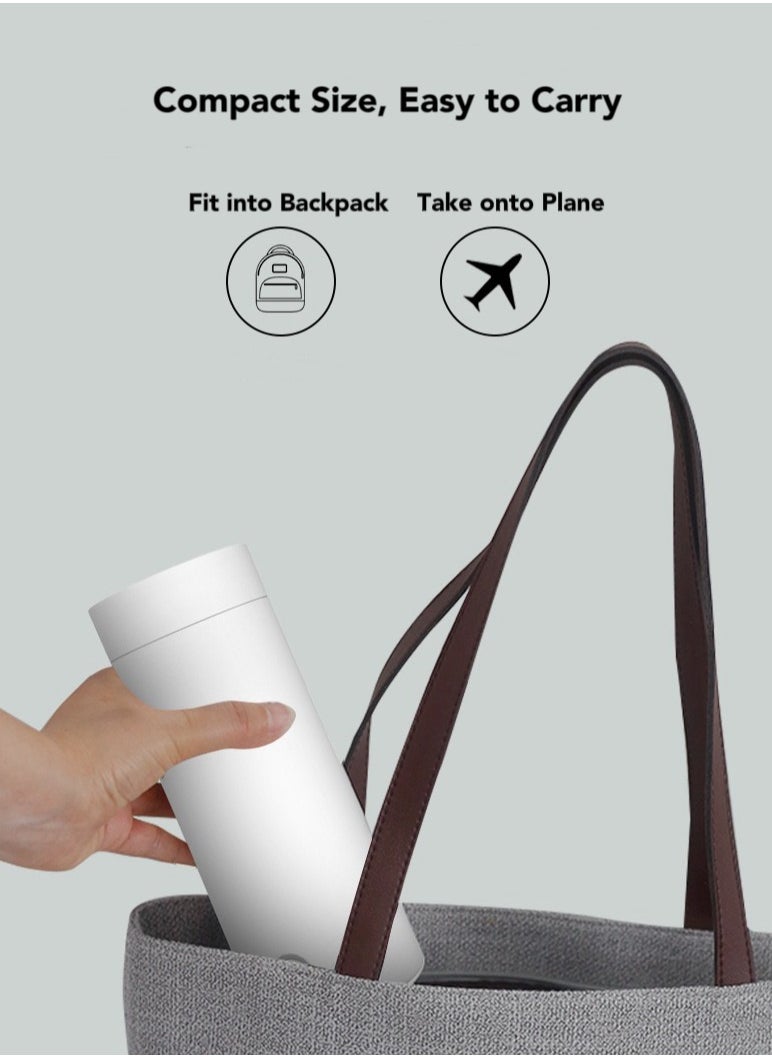 Oasis Casa Portable Electric Kettle for Travel, 400ml Stainless Steel, Auto Shut-Off, Fast Boil, Tea, Coffee & Milk Heater with Handy Cup Bag & Boil Dry Protection (White)  - Image 4