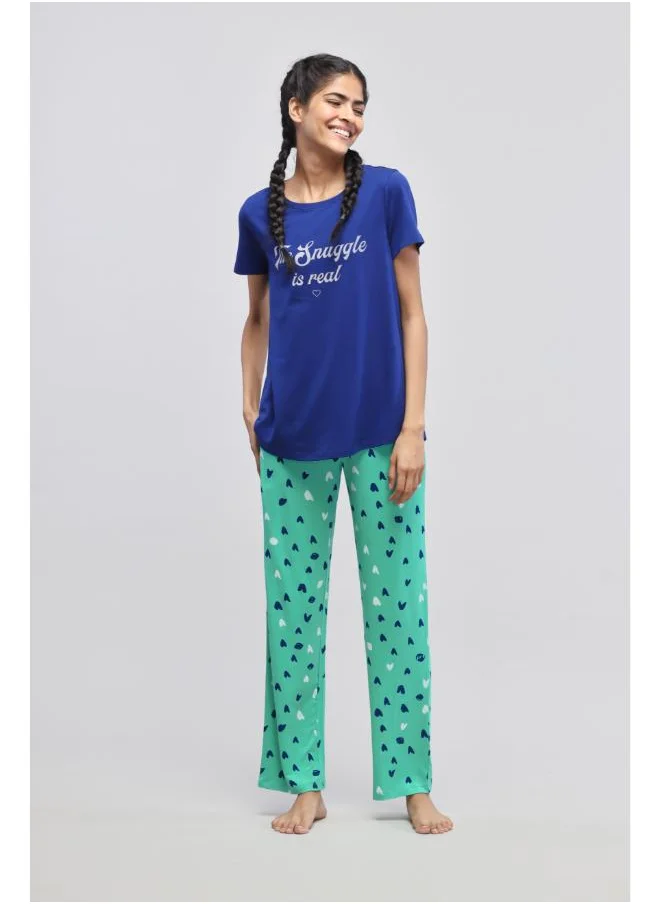 NeceSera Snuggle is real blue Pajama Set