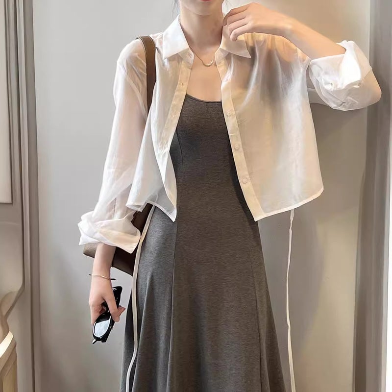 2024 New Tencel Thin Sun Protection Long Sleeve Shirt Women Summer Design Back Tie Open Front Cardigan - Image 1