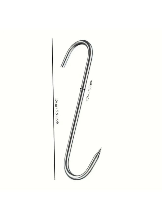 20pcs Heavy Duty Stainless Steel Meat Hooks Curved Butcher Hanging Commercial Rust Resistant - Image 1