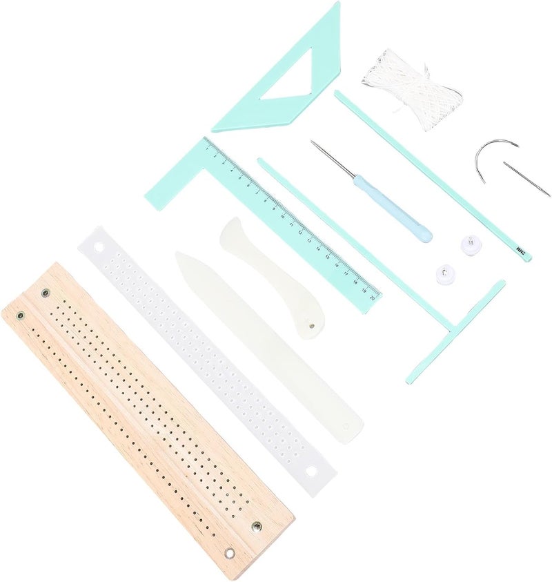 Asixxsix Book Binding Tools, Portable Beech Wood Bookbinding Kits Multifunctional Book Making Tools with Complete Set for Hand Sewing Binding Diary Planner Notebook - Image 5