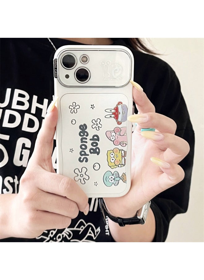Anime Spongebob Squarepants Patrick Star For Iphone 15Pro Max Mirror 15Pro Eye Protection Phone Case For Iphone 14P-color:Spongebob Side By Side-mirror Mini Gx-Applicable Models:For Iphone 16promax