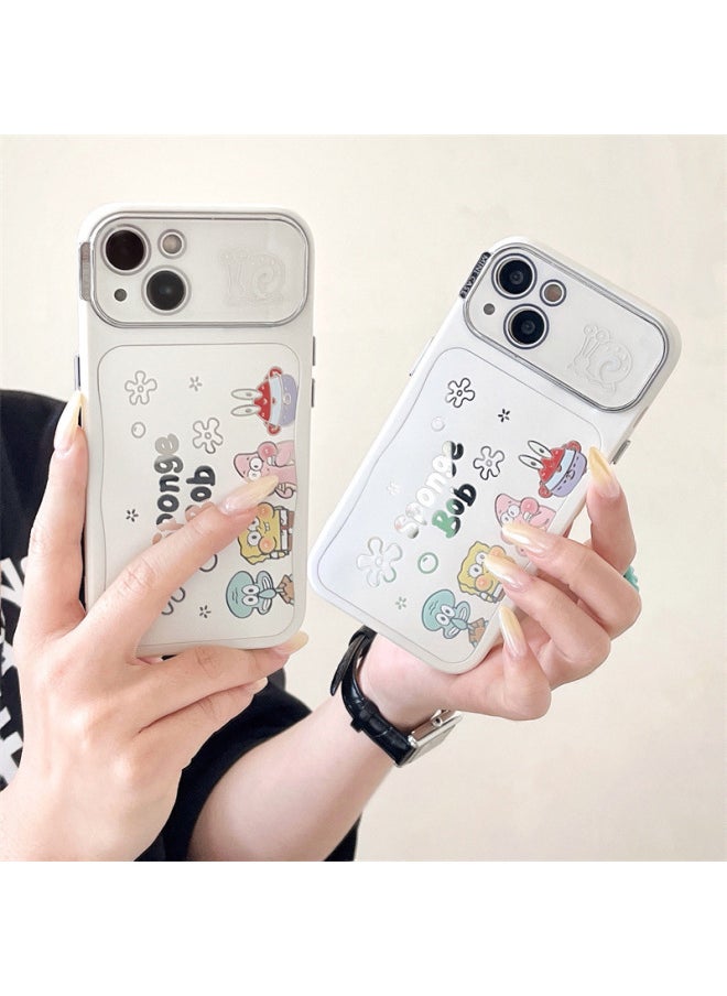 Anime Spongebob Squarepants Patrick Star For Iphone 15Pro Max Mirror 15Pro Eye Protection Phone Case For Iphone 14P-color:Spongebob Side By Side-mirror Mini Gx-Applicable Models:For Iphone 16promax