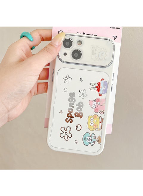 Anime Spongebob Squarepants Patrick Star For Iphone 15Pro Max Mirror 15Pro Eye Protection Phone Case For Iphone 14P-color:Spongebob Side By Side-mirror Mini Gx-Applicable Models:For Iphone 16promax