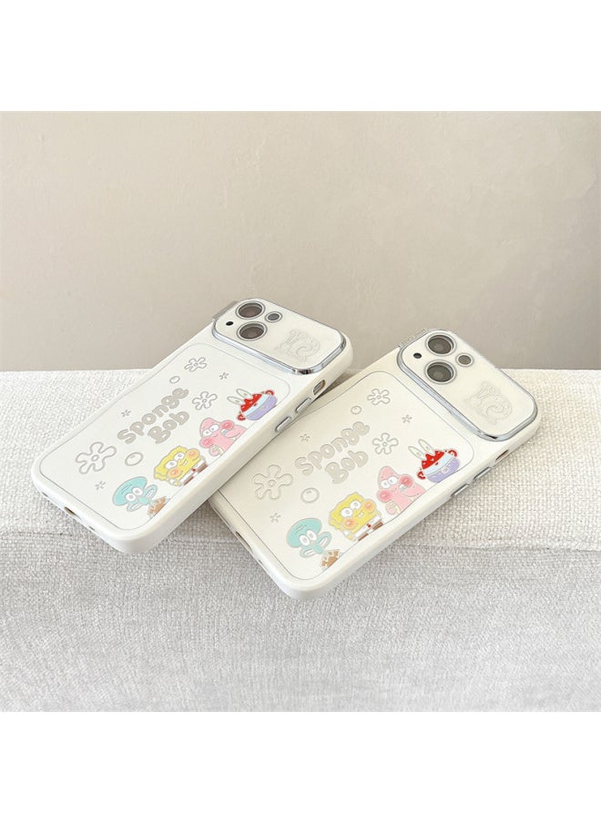 Anime Spongebob Squarepants Patrick Star For Iphone 15Pro Max Mirror 15Pro Eye Protection Phone Case For Iphone 14P-color:Spongebob Side By Side-mirror Mini Gx-Applicable Models:For Iphone 16promax