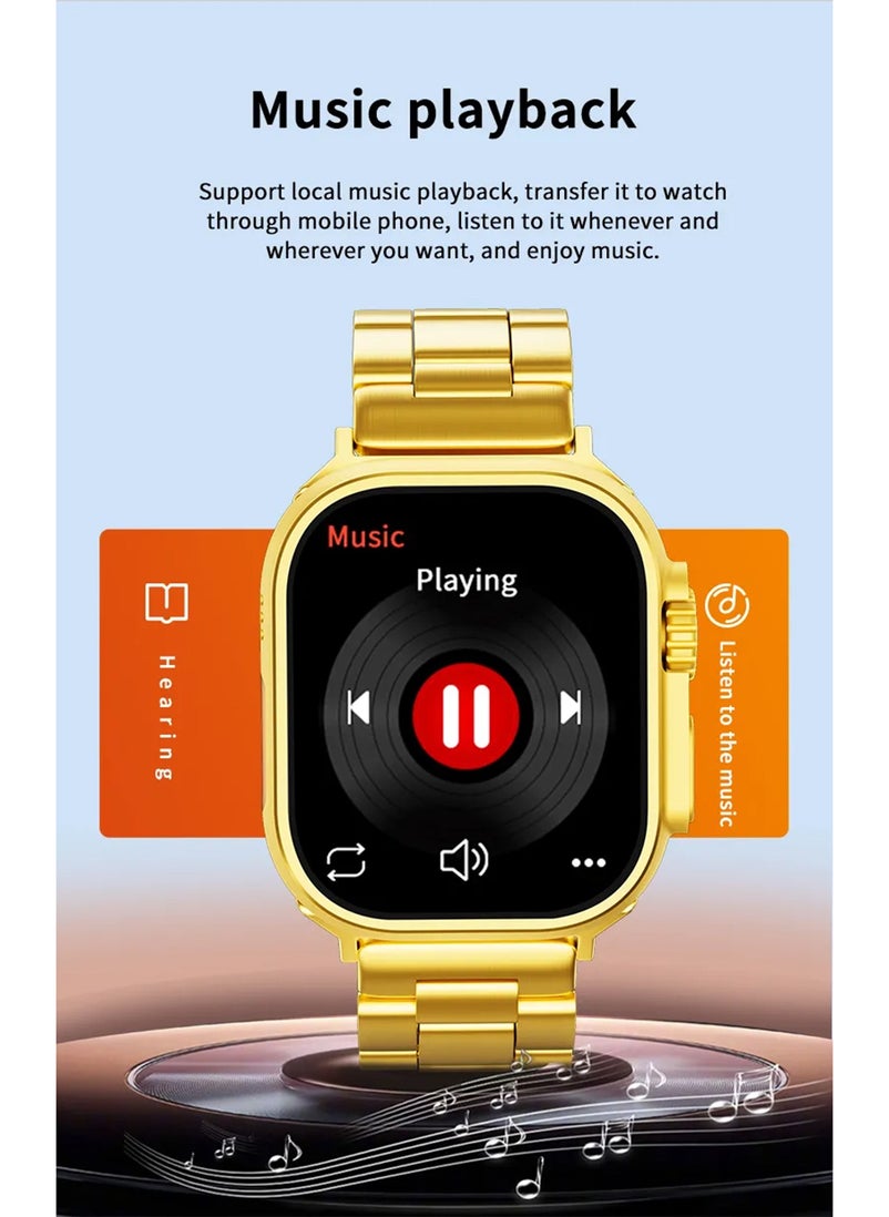 BSNL - BSNL Unisex 3 in 1 Ultra10 Gold Smart Watch  2.19 Inch INFINITE Full Touch Color Screen Bluetooth Calling Health and Sports Smartwatch - Image 1