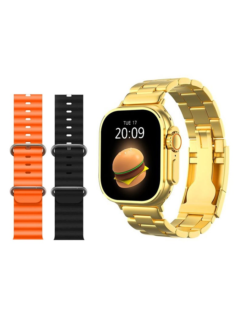 BSNL - BSNL Unisex 3 in 1 Ultra10 Gold Smart Watch  2.19 Inch INFINITE Full Touch Color Screen Bluetooth Calling Health and Sports Smartwatch - Image 1