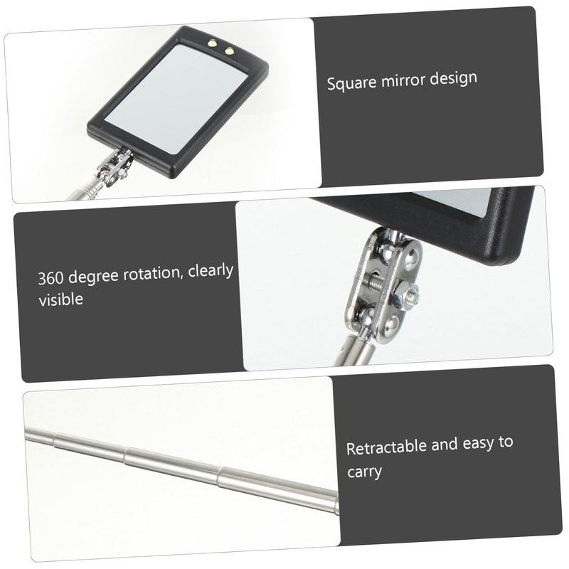 92g Telescoping Vehicle Inspection Mirror With LED Light Flexible Square Car Accessory - Image 5