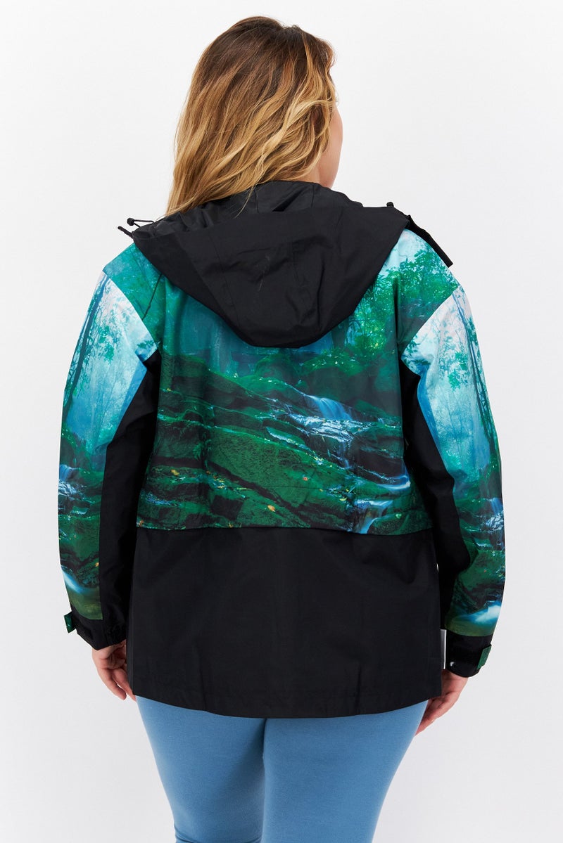 Adidas جاكيت رياضي نسائي بأكمام طويلة، أسود - Image 4