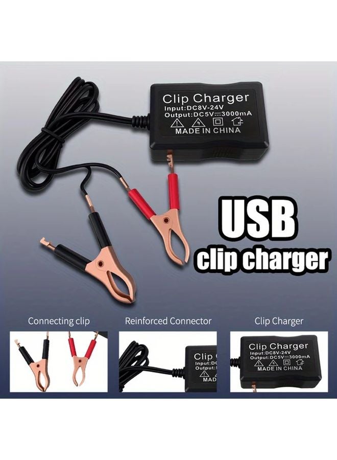 3U Clip Charger 8V 12V to 24V Battery Connector with 3 USB Fast Charge Converter for Motorcycle Car - Image 4