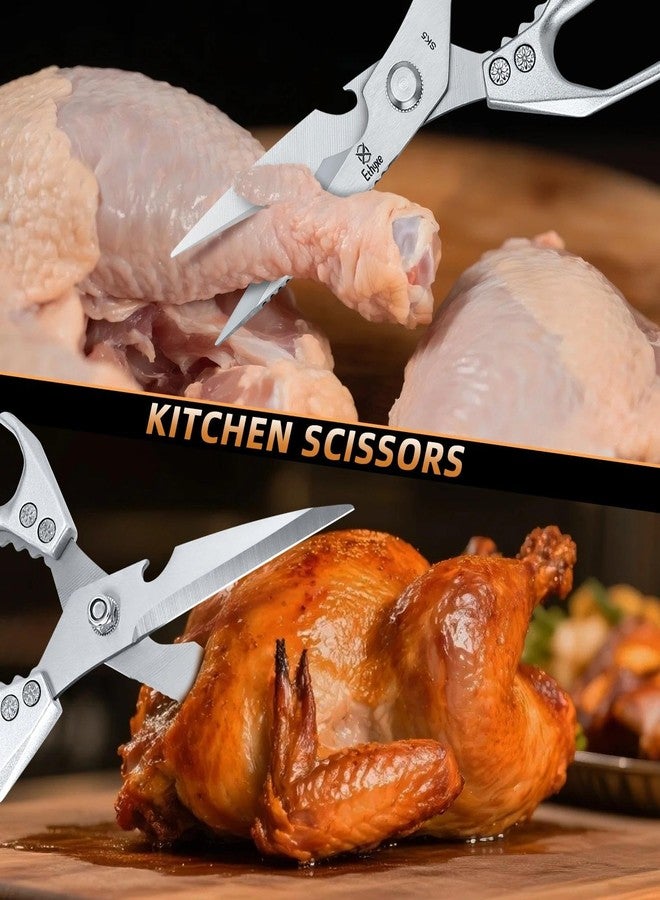 Ethyxe Kitchen Scissors All Purpose - Heavy Duty Poultry Shears, Ultra Sharp Japanese Steel Cooking Scissors for Food, Dishwasher Safe - Image 5