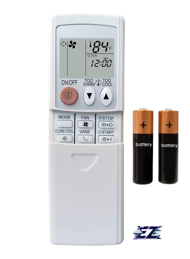 ELTRAZONE Replacement Remote Control for Mitsubishi Air Conditioners MSZ-GE06NA-8, MSZ-GE09NA-8, MSZ-GE12NA-8, MSZ-GE15NA-8, MSZ-GE18NA-8, MSY-GE09NA-8, MSY-GE12NA-8, MSY-GE15NA-8, MSY-GE18NA-8 (B) with Battery - Image 1