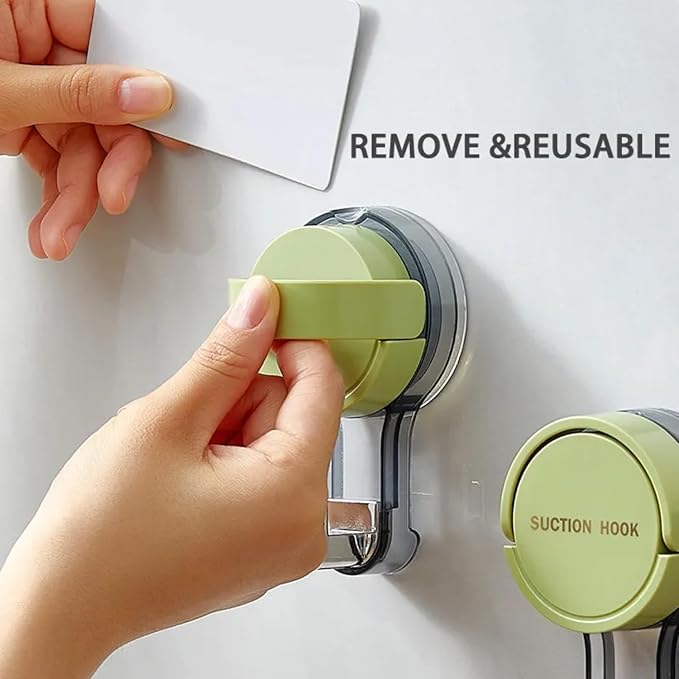 Bindex Suction Cup HookSuction HooksSuction Cup with HookReusable Vacuum Suction Hooks for BathroomWall HooksWall Clips for Hanging TowelClothesKitchen Utensils Pack of 2 - Image 5